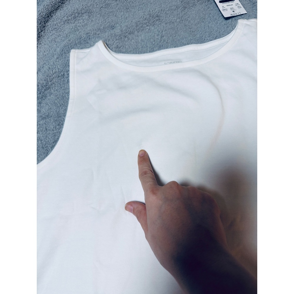 NWT J.Crew Size Medium Essential shell tank top White 100% Cotton Loose Fit - Picture 4 of 9